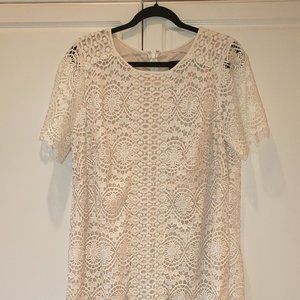 Adriana Papell White Lace Dress
